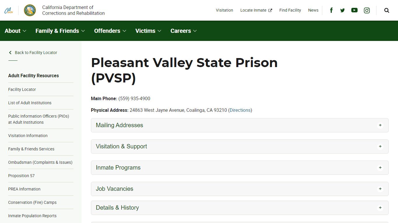 Pleasant Valley State Prison (PVSP) - California ...